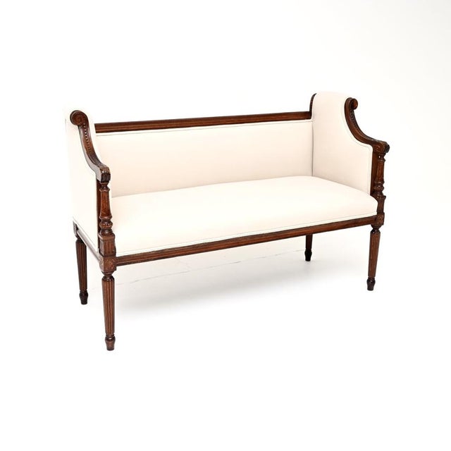 Antique French Scroll End Settee, 1880 For Sale - Image 11 of 11