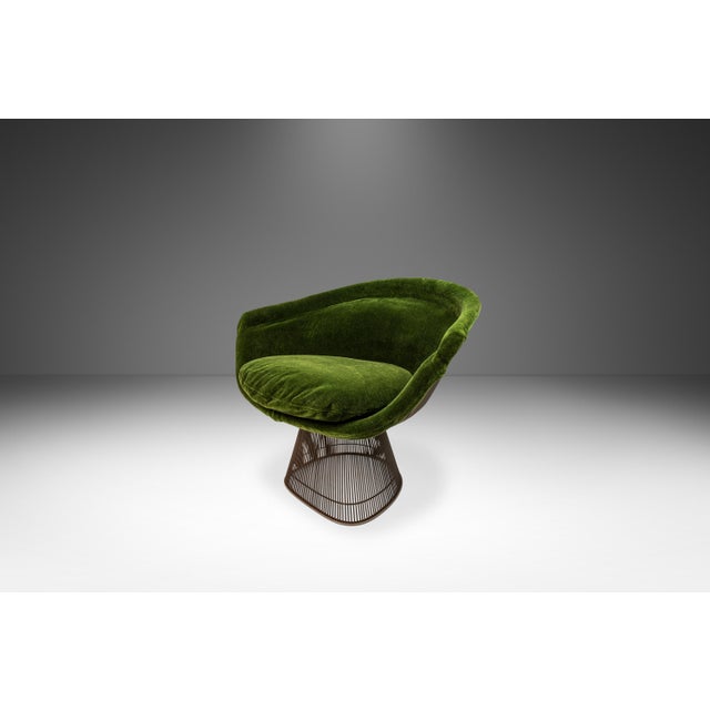 Mid-Century Modern Mid-Century Modern 'Platner' Lounge Chair by Warren Platner for Knoll in Luxurious Green Kravet Couture Mohair, Usa, Circa 1973 For Sale - Image 3 of 12