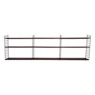 Swedish Wall Unit in Teak and Metal by Kajsa & Nils Nisse Strinning for String, 1950s For Sale