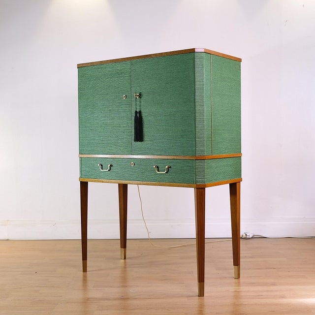 Brown Vintage Bar Cabinet, Sweden 1940s For Sale - Image 8 of 10