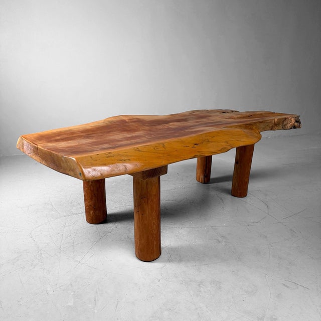Japanese Organic Live Edge Side Table in Zelkova Wood, 1960s For Sale - Image 12 of 12