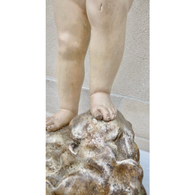 Antique Wooden Putti Sculpture Italy Mid 19th For Sale - Image 11 of 18