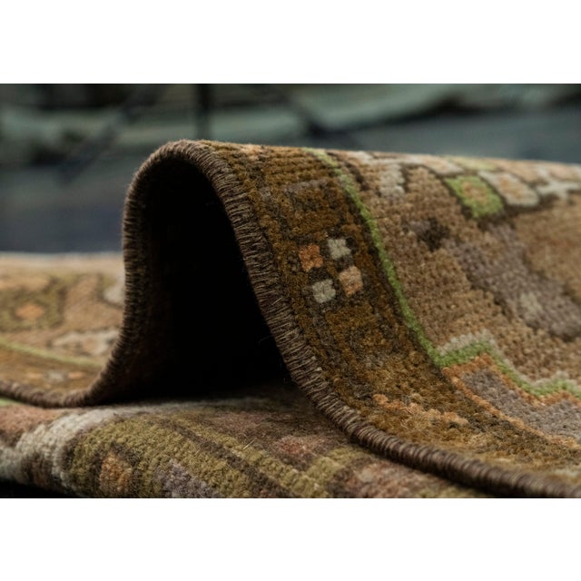 Textile Turkish Mini Rug Oriental Hand Knotted Vintage Rug 1'7" x 3'6" #20644 For Sale - Image 7 of 8
