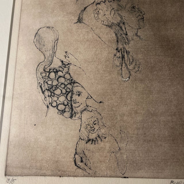 1970s g.t. Burke Signed Limited Edition Etching – 3/5 Nantucket Artist Association, Framed Print For Sale - Image 5 of 9