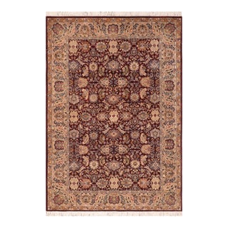 Beautiful 1990's Pak-Persian Red/Taupe Wool Rug - 6'2'' X 9'1'' For Sale