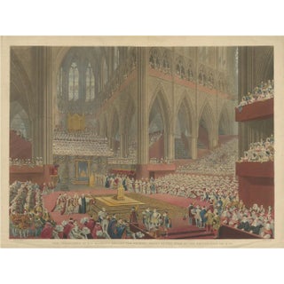 Dubourg, George IV's Coronation at Westminster Abbey, 1822, Hand-Coloured Engraving For Sale