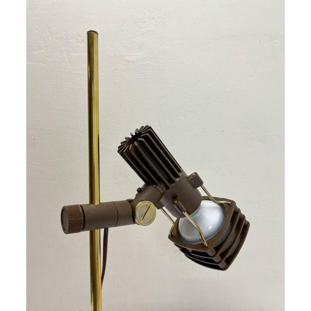 1970s Brass and Brown Acrylic Table Lamp from Hustadt, 1970s For Sale - Image 5 of 15