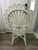 Wood 1960s Vintage White Wicker Peacock Backed Fiddlehead Chair For Sale - Image 7 of 10