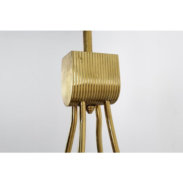 Mid-Century Murano Glass and Brass Chandelier from Barovier & Toso, Italy, 1940s For Sale - Image 12 of 18