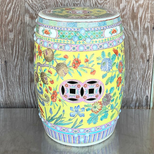 Vintage Asian Glazed Ceramic Garden Stools Set of Two Chairish