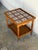 Mid-Century Modern Oak Rolling Bar Cart Patterned Tile Top Serving Tea Trolley in Style of Henning Kjaernulf Denmark 1960s For Sale - Image 3 of 9