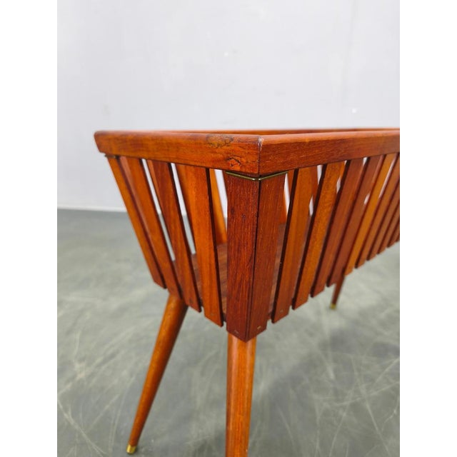 Mid-Century Danish Teak Planter with Brass Feet, 1960s For Sale - Image 9 of 10