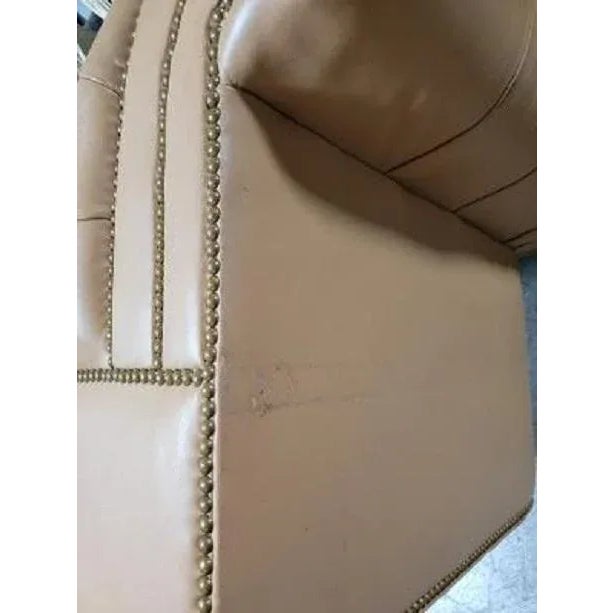 Hollywood Regency Leather Chesterfield Tufted Loveseat For Sale - Image 12 of 13