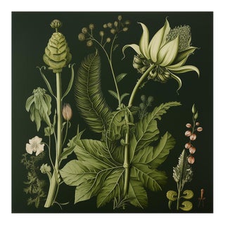 Dark Green Antique Botanical Garden Study No. 11 - Natural History Fine Art Print For Sale
