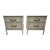 Pair of Cream Henry Link Style Faux Bamboo Nightstands For Sale