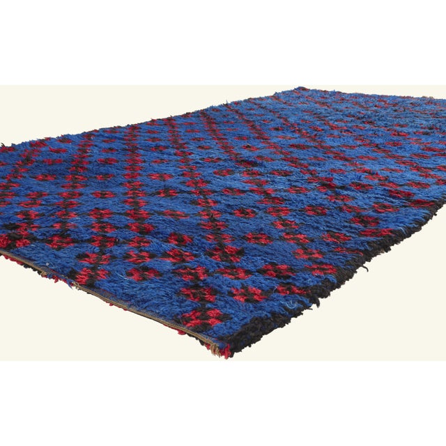 21920 Vintage Beni MGuild Moroccan Rug, 06'02 x 11'01. The Sapphire Reverie: A Vintage Beni M'Guild Moroccan Masterpiece...