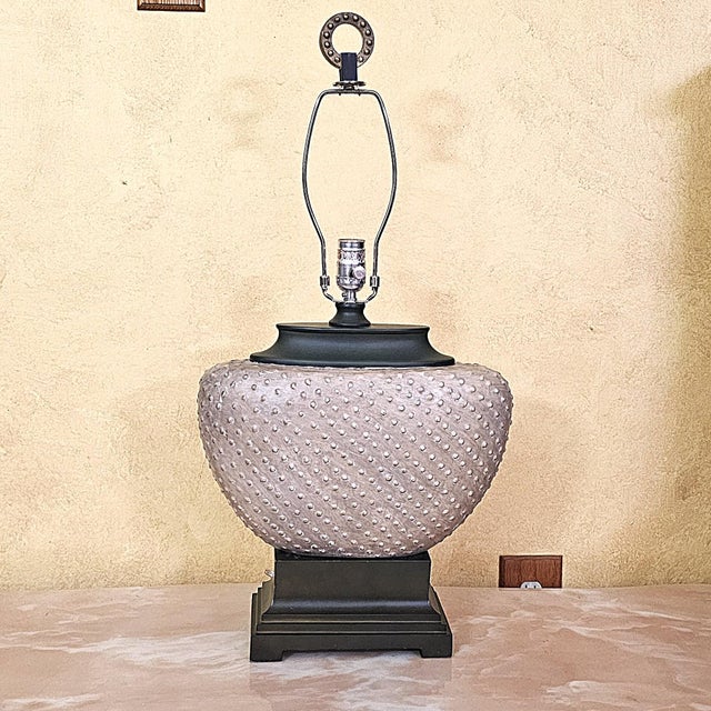 Uttermost Cumberland Pebbled Sandstone Table Lamp | Textured Designer Lighting For Sale - Image 10 of 18