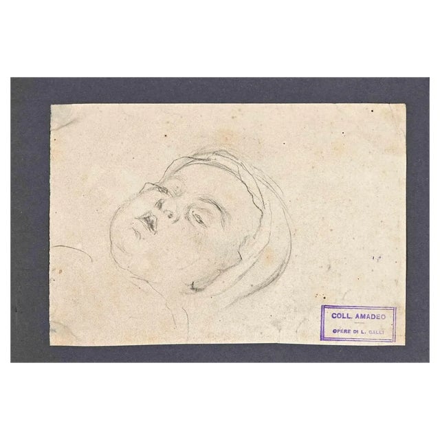 Luigi Galli, The Baby, Drawing, Late 19th Century For Sale