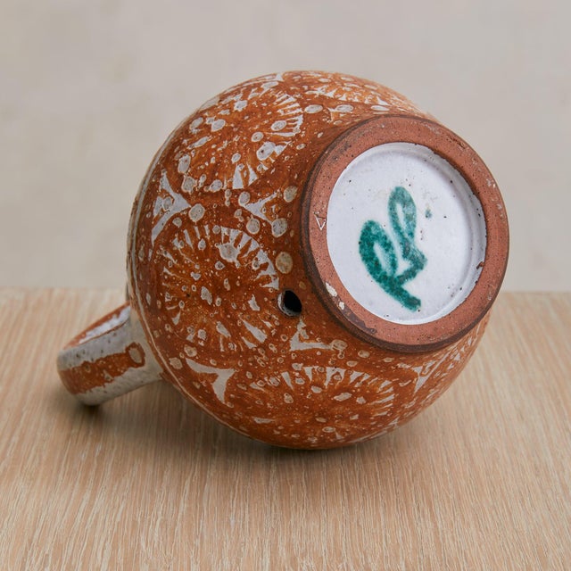 Brown French Ceramic Pitcher by Robert Picault, 1950s For Sale - Image 8 of 8