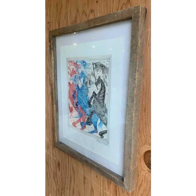 Contemporary Pen and Ink Drawing of Three Horses, by Andrew Schoultz For Sale - Image 4 of 12