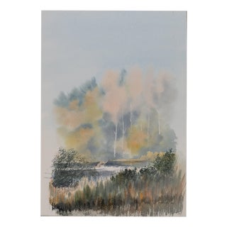 Jacques Noury, Landscape, Watercolor For Sale