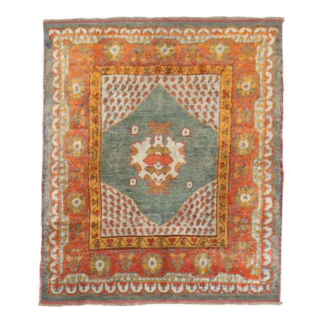 Early 20th Century Zabihi Collection Vivacious Angora Oushak Rug For Sale