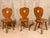Mid-Century Modern Set of 3 Vintage Alpine Bavarian Heart-Cutout Plank Chairs (Brettstuhl) For Sale - Image 3 of 7