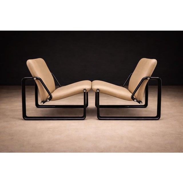 Beige Lobby” armchairs in Metal & Leather, Jorge Zalszupin, 1970s - Lot 325 For Sale - Image 8 of 13