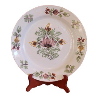 Large English Fazackerley Delftware Charger- 18th Century Liverpool For Sale