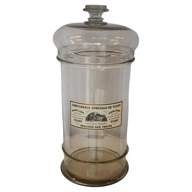 Transparent Large French Bon Bon Jar With Lid For Sale - Image 8 of 8
