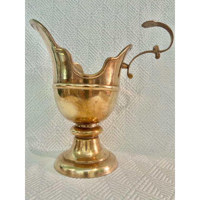 Mid 20th Century Brass Pedestal Ewer or Lavabo Water Vessel For Sale - Image 11 of 11