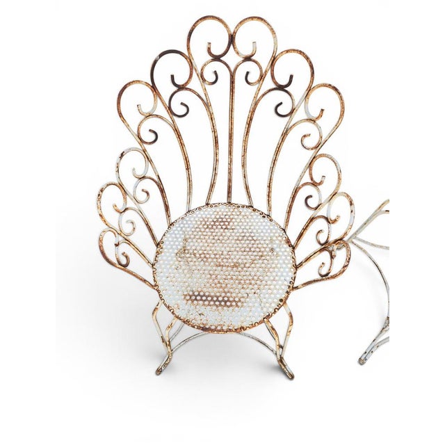 Painted Iron Garden Chairs, 1950s, Set of 4 For Sale - Image 9 of 10