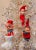 Trio of vintage holiday elves/pixies/gnomes likely made in Japan, mid century based on image searches comparing face/ear...