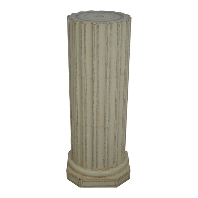 Maitland Smith Leather Wrapped Column Pedestal For Sale