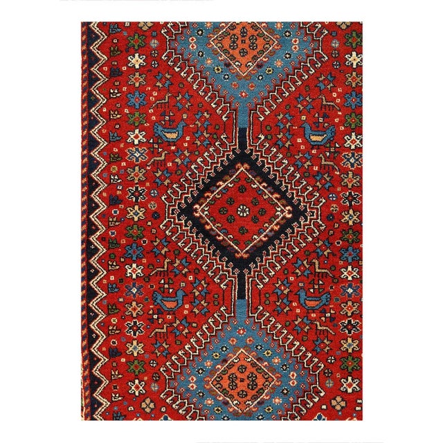 The pile used in Yalameh rugs is very fine, particularly in comparison to other tribal designs, using soft wool based on a...