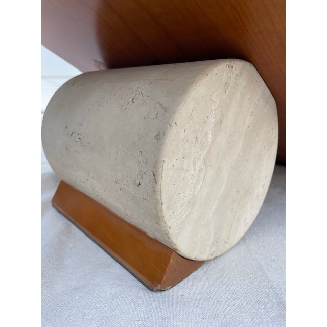 Italian Modern Valentino Coffee Table in Wood and Stone, Attributed to Emanuele Zenere for Cattelan Italia For Sale - Image 12 of 12