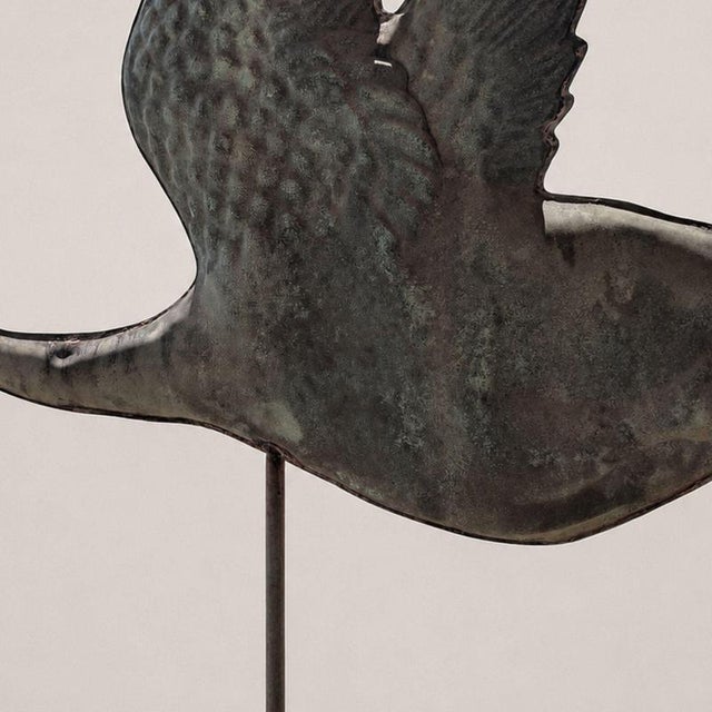 Metal Three-Dimensional Copper Weathervane with Flying Swan, 1900s For Sale - Image 7 of 8
