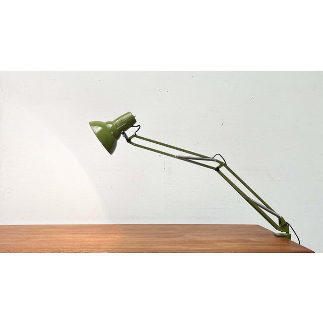 Mid-Century Modern Swedish Olive Green Desk Table Lamp from Ledu, 1960s For Sale - Image 14 of 18