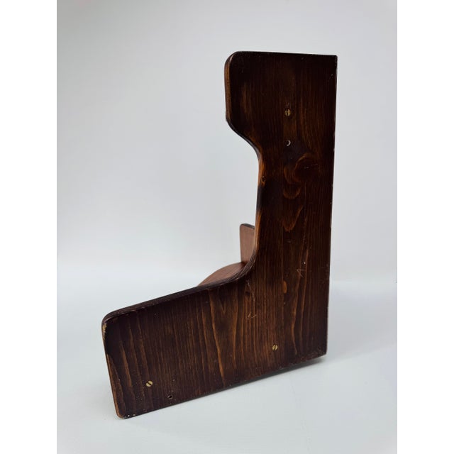 Wood Vintage 1970s Wood Corner Shelf Wall Display For Sale - Image 7 of 10