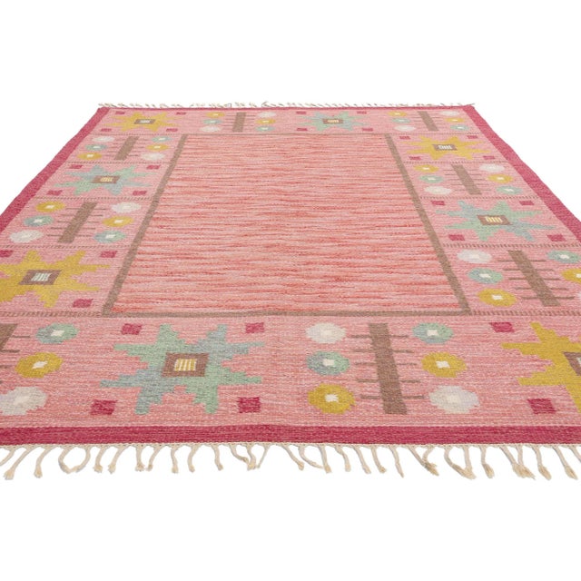 Mid-Century Modern Astrid Sampe Vintage Swedish Rollakan Rug - 06'06 X 09'11. For Sale - Image 3 of 10