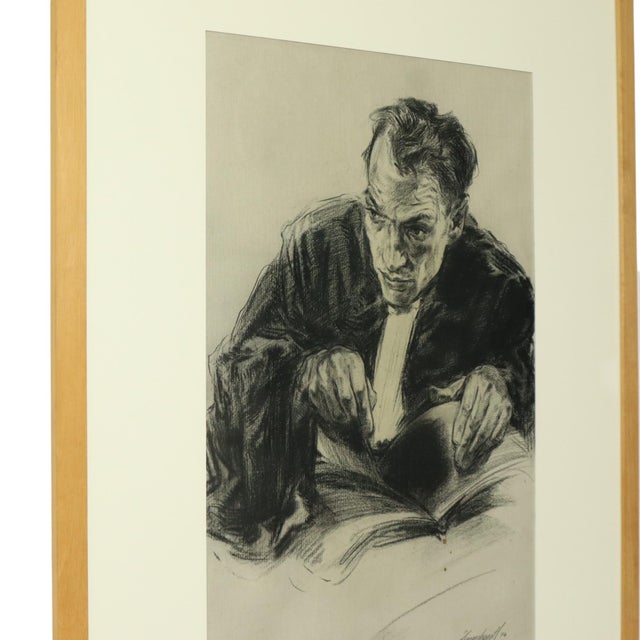 Herwig Driesschaert, Portrait Composition, 1974, Charcoal on Paper, Framed For Sale - Image 12 of 18