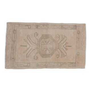 Vintage Distressed Oushak Rug Mat - 1'8" X 2'10" For Sale