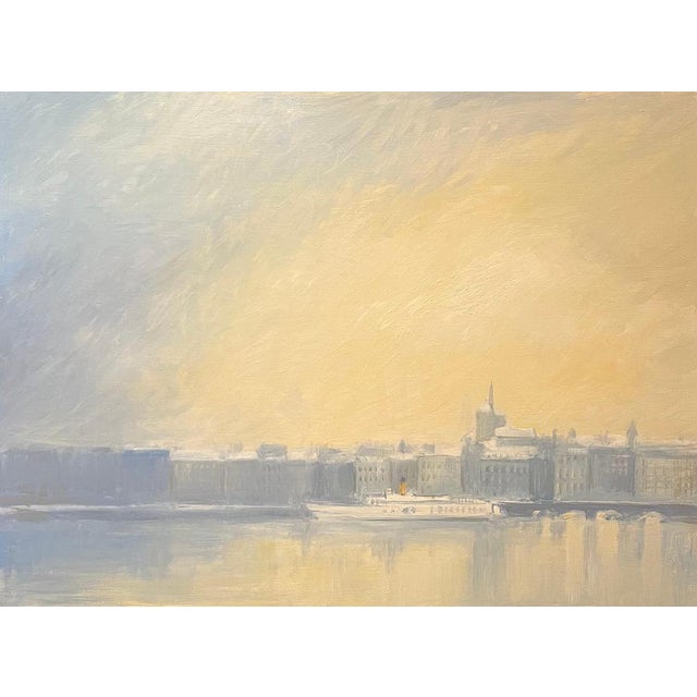 Claude Sauthier, Mont-Blanc Quay, Oil on Wood, 1970s For Sale - Image 11 of 11