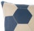 Textile Navy Blue & Cream Cowhide Leather Pillows - Hexagonal Patchwork- Set of 2 For Sale - Image 7 of 10