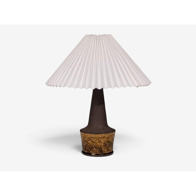 Mid-Century Modern 1960s Nils Kähler, Table Lamp, Brown Glazed Stoneware For Sale - Image 3 of 10