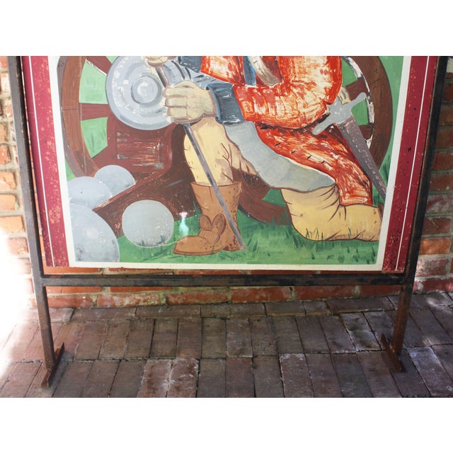 English Mid-20th Century English Pub Sign Featuring a Cavalier Loading the Cannon Pub For Sale - Image 3 of 13