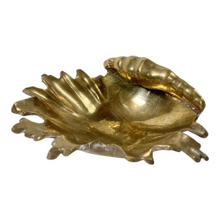 Brass Seashell Catchall or Soap Dish For Sale