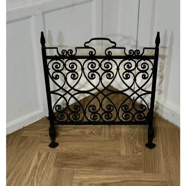 Gothic Wrought Iron Fire Screen For Sale - Image 5 of 7