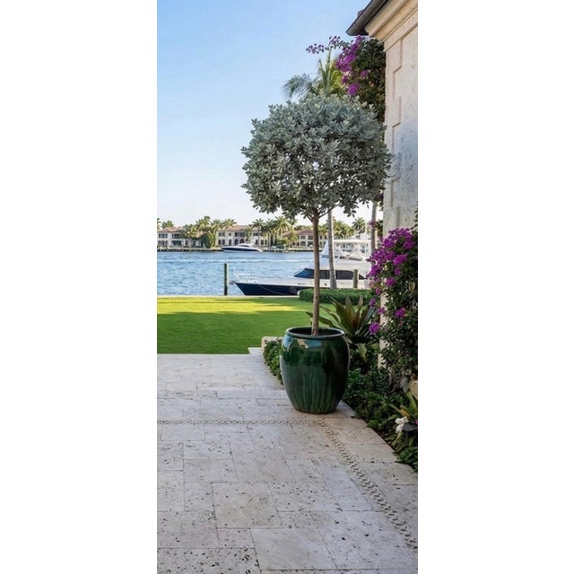 Ceramic Vintage Emerald Green Glazed Ceramic Planter For Sale - Image 7 of 8