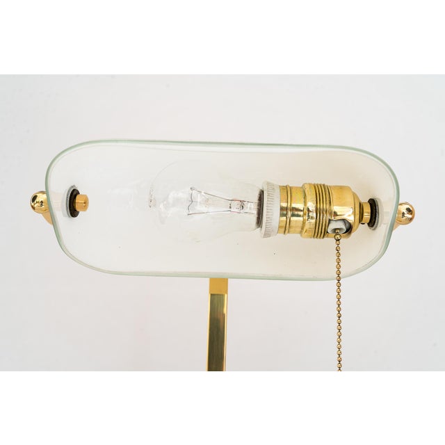 Art Deco Banker Lamp with Glass Shade, 1920s For Sale - Image 10 of 18